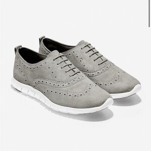 Cole Haan Zerogrand Gray Suede Oxford Shoes